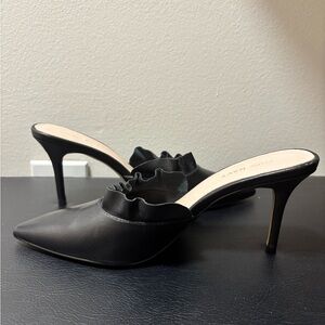 PURE NAVY Black Leather Heels Size 7.5